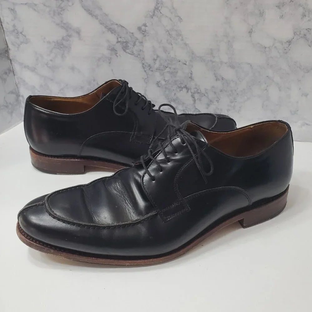 Berwick 1707 Split Toe Derby Dress Shoe Mens 9.5 Black Leather Goodyear‎ Welted